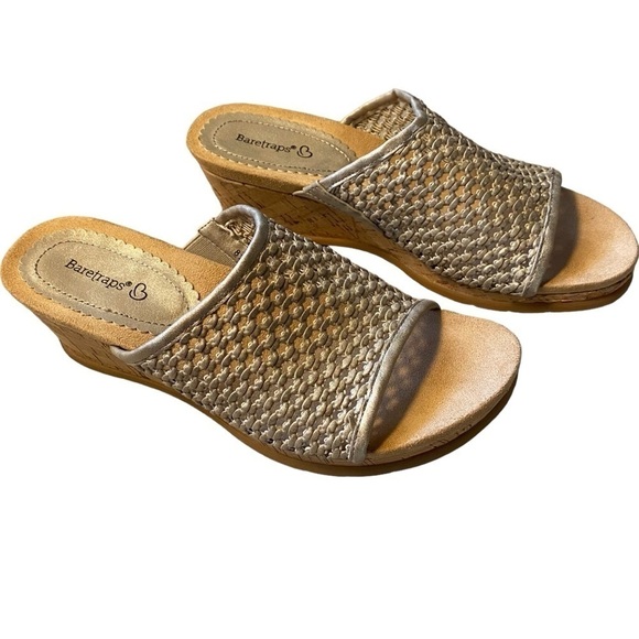 BARETRAPS - THE FLOSSY WEDGE SANDAL- NWT - SIZE 8.5 - METALLIC COLOR - S3 - Picture 6 of 15